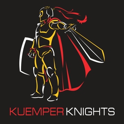 muticolor knight mascot tee shirt design with sword and shield.