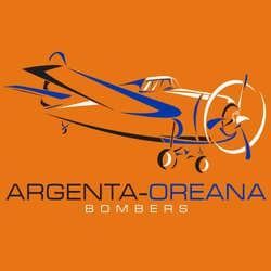 three color bomber mascot design with airplane.