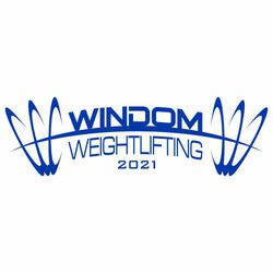 One color weightlifting tee shirt design with stylized weights and block lettering arched above and below the weight bar.