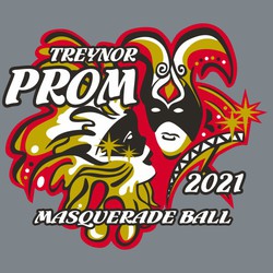 four color prom tee shirt design with masquerade masks