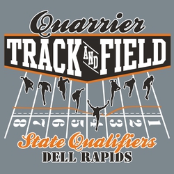 state track and field t-shirt print with track lanes and runners