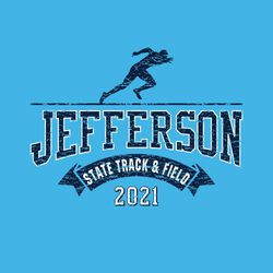 state track t-shirt design with runner and banner