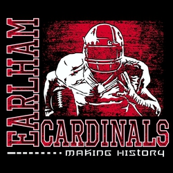 two color football tee shirt design with distressed football running back