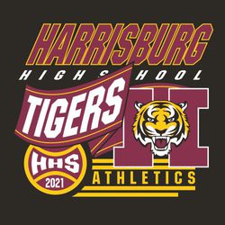 three color spirit wear design with banner and tiger mascot