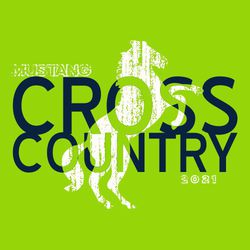 two color cross country tee shirt design with large mascot inside lettering