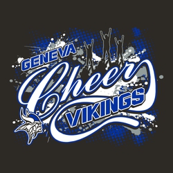 three color cheerleading tee shirt design with textured distressed background