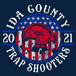 four color trap shooting tee shirt design with flag US flag