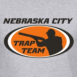 three color trap shooting design with oval and target shooter