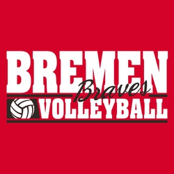 two color volleyball tee shirt design with lines, team name and script mascot name