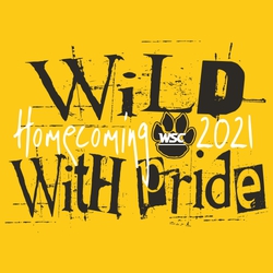 two color homecoming tee shirt design with distressed lettering