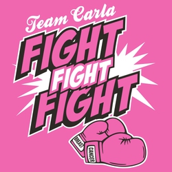 two color fight against cancer tee shirt design with boxing gloves