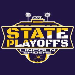 2 color state football tee shirt design with stadium and lights