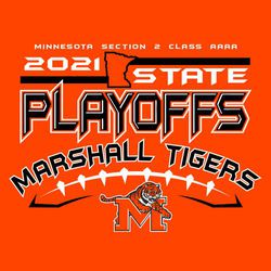 two color state football playoff t-shirt design with football laces and outline of state