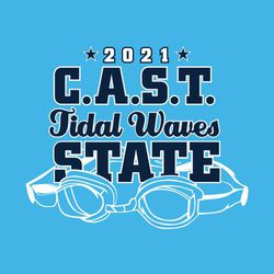 two color state swimming tee shirt design with swim goggles