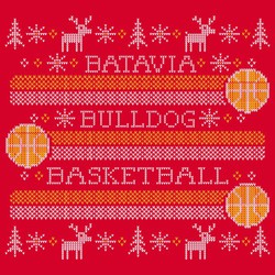 two color ugly sweater basketball tee shirt design reindeer and Christmas trees