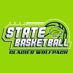 three color state basketball tee shirt design layout
