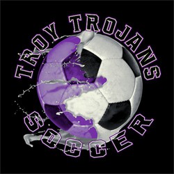 Three color soccer tee shirt design with paintball soccer ball and circle text.
