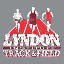 three color distressed track tee shirt design with three runners and three track lanes