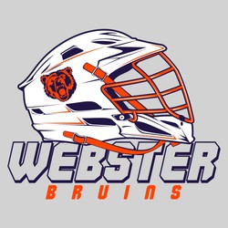 three color lacrosse tee shirt design with lacrosse helmet on top of lettering