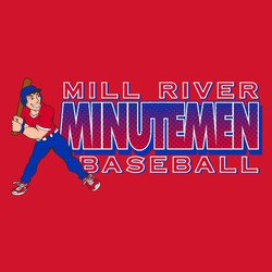 5 color baseball tee shirt design with cartoon batter along side team name with large dot shading.