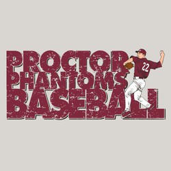 four color distressed baseball tee shirt design with pitcher throwing ball.