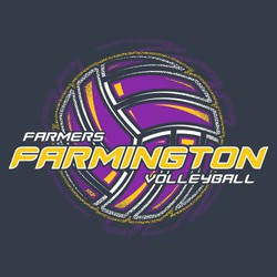 three color volleyball tee shirt design with three color volleyball that has faded edges.  Team name over ball.