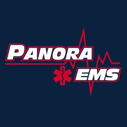 two oolor EMS tee shirt design with EMS logo and cardiogram.