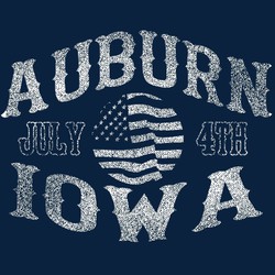 distressed Fourth of July tee shirt design with flag in circle in the middle of the design.