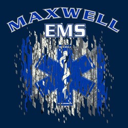 four color EMS tee shirt design. Distressed EMS logo.