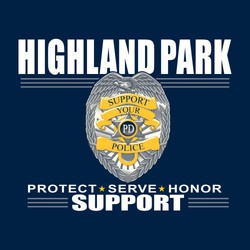 three color law enforcement tee shirt design.  Badge with "Serve, Protect, Honor" and "SUPPORT"