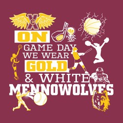 two color game day multisport tee shirt design.