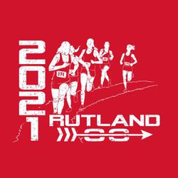 one color cross country tee shirt design with female runners rounding a corner.  CC with arrow below runners.  Year vertically down the side.