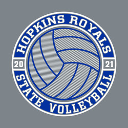 two color state volleyball design. volleyball with line shading inside circular design with circle text.