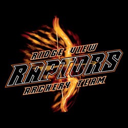 four color achery tee shirt design with flaming bow and arrow behind and inside diagonal team name lettering.  School name above and archery team below art.