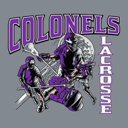five color lacrosse tee shirt design with collage of player images.