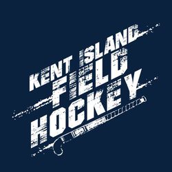 one color field hockey tee shirt design with heavily distressed team name and words Field Hockey stacked and diagonally placed with a distressed stick below lettering.  distressed accents on words.