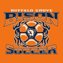 two color soccer tee shirt design with tribal flame soccer ball. Team name and mascot name above art.  Word soccer below art.