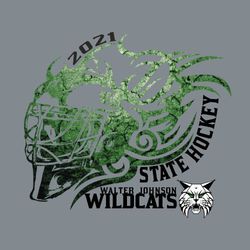 three color state ice hockey t-shirt design with distressed goalie mask and text fit to shape of mask..