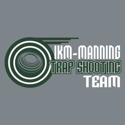 two color trap shooting team design.  Skeet placed over target.  Team name, "Trap Shooting" and "Team" stacked and right justified to the side of the art.