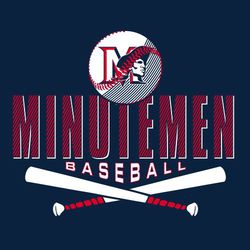 three color baseball t-shirt design.  Baseball at top with line effect.  Mascot on ball under laces.  Mascot name in large block letters with diagonal line effect.  Word baseball and crossed bats.
