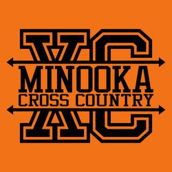 one color cross country t-shirt design.  Large XC in background with two double ended arrows running through XC creating a frame for text.  School name A cross country stacked in frame.