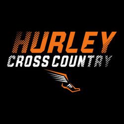 two color cross country t-shirt design. school name and word "cross country" stacked and shaded with diagonal lines.  winged foot below lettering.