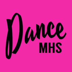 one color dance t-shirt design.  Simple design with script word "Dance" arched over school initials.