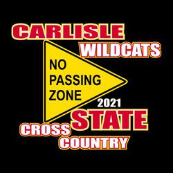 three color state cross country t-shirt design with Yield Sign and letter placed around the sign.