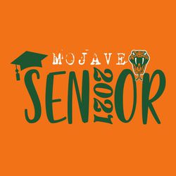 two color senior t-shirt design.  "SENIOR" with year vertically as the "I" in senior.  Grad cap over "S".  Mascot over "OR"