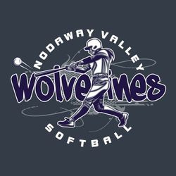 three color softball t-shirt design.  batter hitting ball placed over background texture and mascot name in hand style font.  Circle text team name and word softball around design.