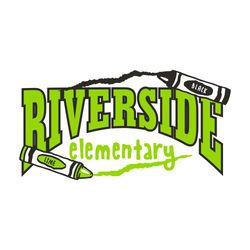 two color elementary school t-shirt design with colors in design drawing out school name and "elementary".