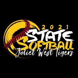 3 color state softball t-shirt design with ball and seams with art brush font, graffiti font paintbrush ball on the side hand style font year, mascot