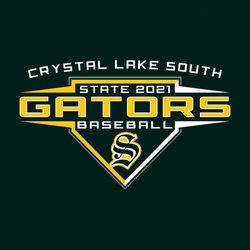 3 color state baseball t-shirt design with home plate design in the background. a place to put your school logo