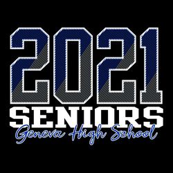 three color senior t-shirt art.  large block year with diagonal line shading.  Athletic block seniors below that with script school name at the bottom.